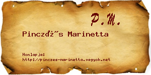 Pinczés Marinetta névjegykártya